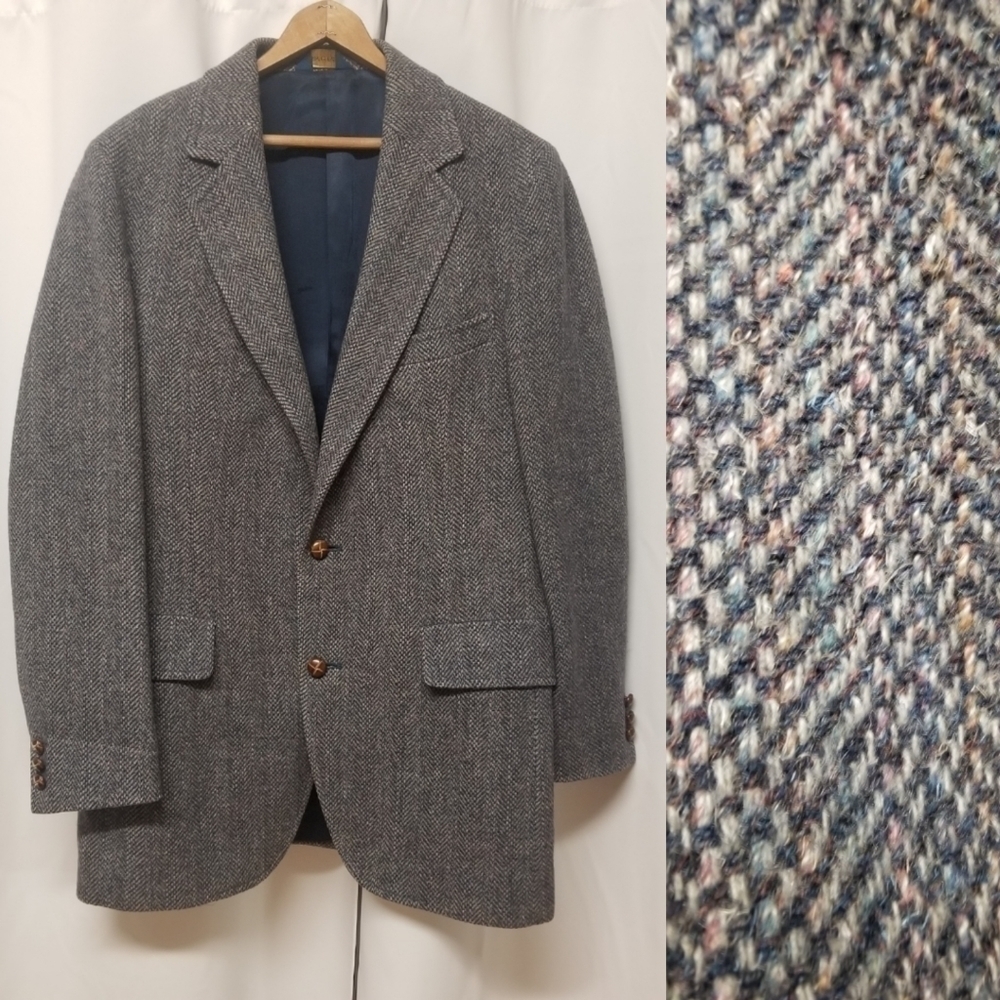 Vintage 60s Pendleton 100%Virgin Wool Blazer‎ Tweed Sz 40 Long